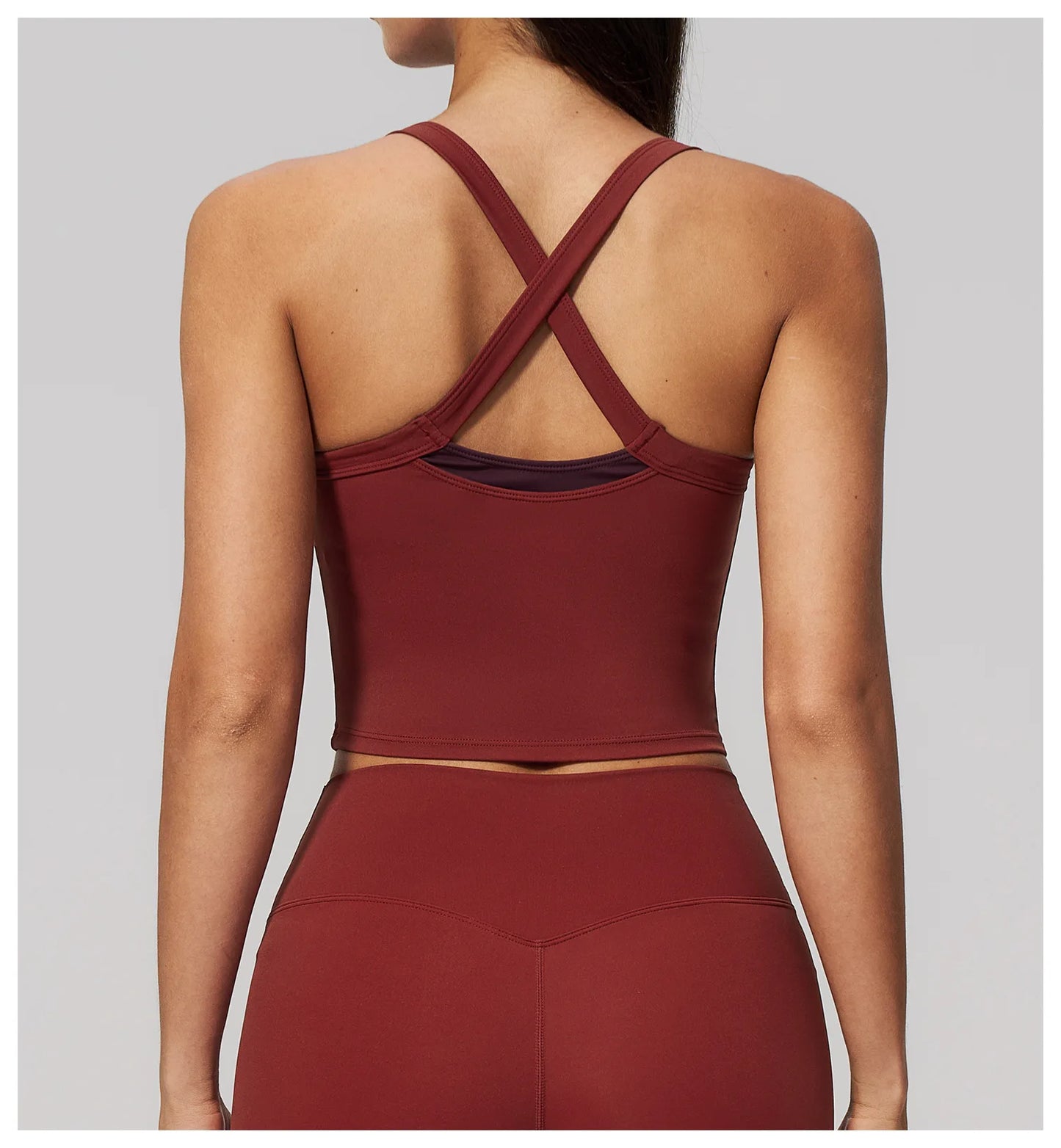 Women Criss Cross Back Yoga Tank Top Push Up Sports Bra Fitness Running Workout Gym Vest Color Block Sport Underwear Crop Top