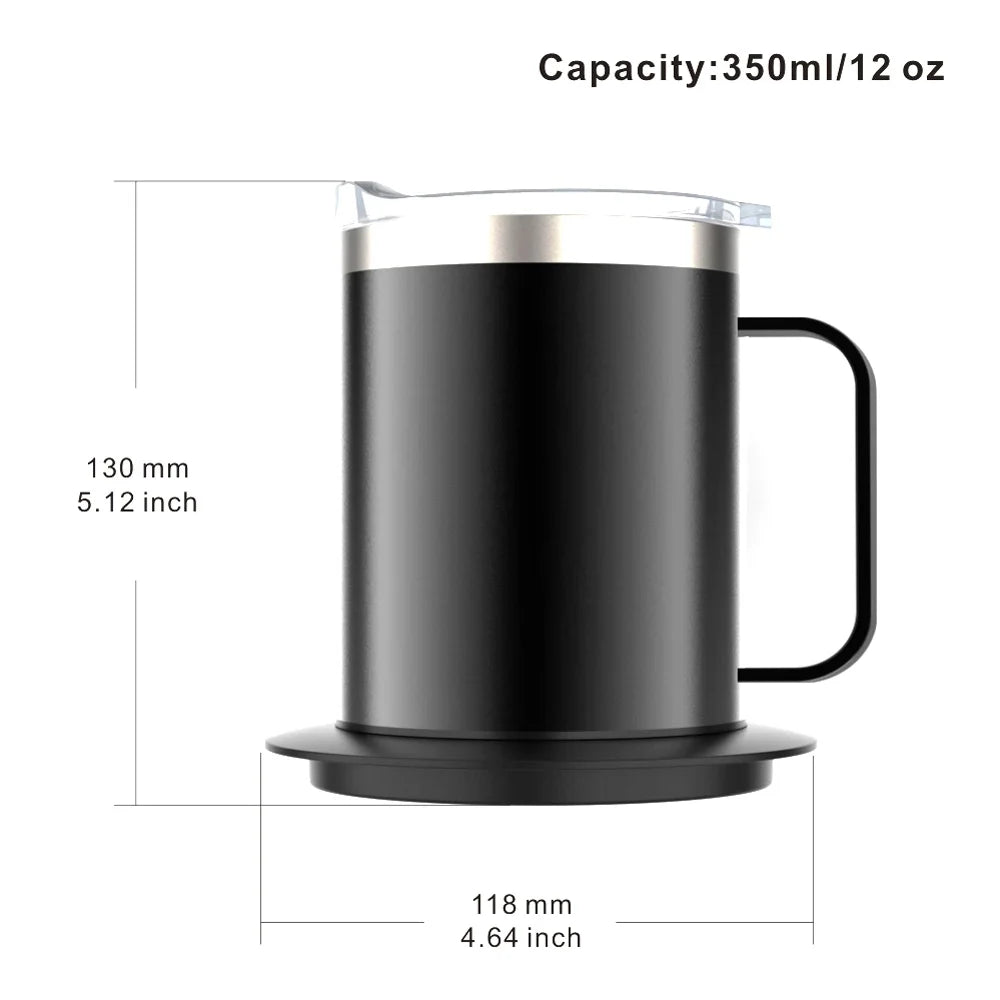 Self Heating Coffee Mug USB Powered Heated Cup with Temperature Control 131℉ Electric Coffee Mug Warmer for Desk Heated Mug