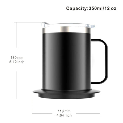 Self Heating Coffee Mug USB Powered Heated Cup with Temperature Control 131℉ Electric Coffee Mug Warmer for Desk Heated Mug