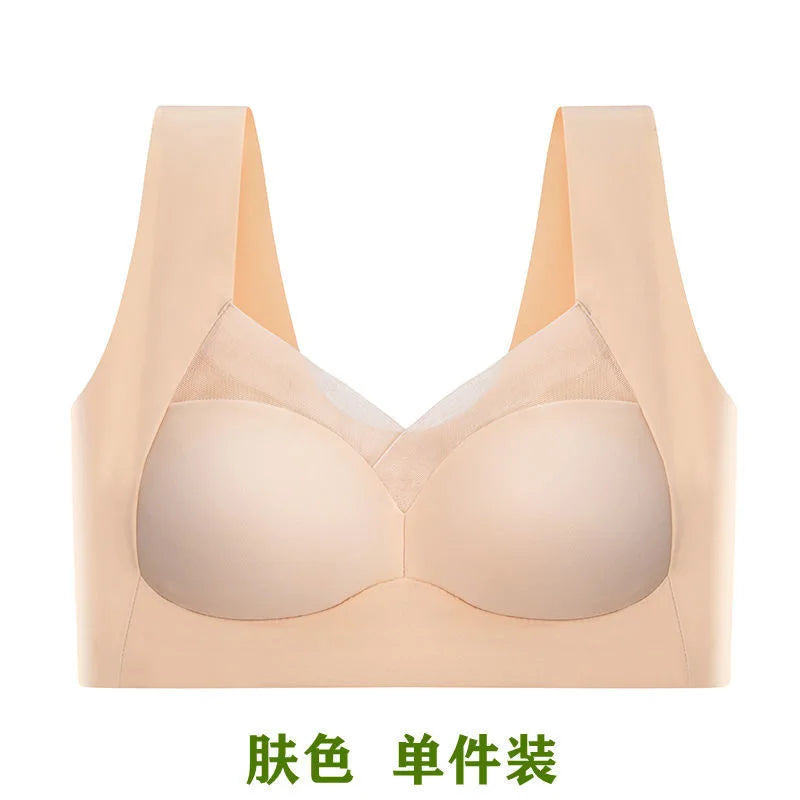 Woman Top Bra Sexy Push Up Bra Seamless Ice Silk Underwear Women Unwired Ring Sleep Lingerie Fitness Sports Bralette Invisible