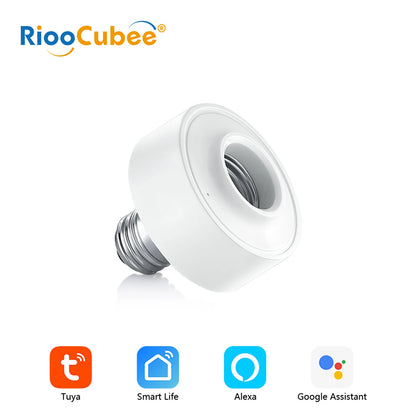 RiooCubee WiFi Lamphållare E26/E27 – Tuya & Smart Life, Timer, Röststyrning, Google Home & Alexa