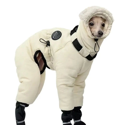 Trendy Waterproof Winter Dog Jumpsuit Thickened Full Cover Big Dog Clothes Fleece Warm Big Pet Supplies Large Dog