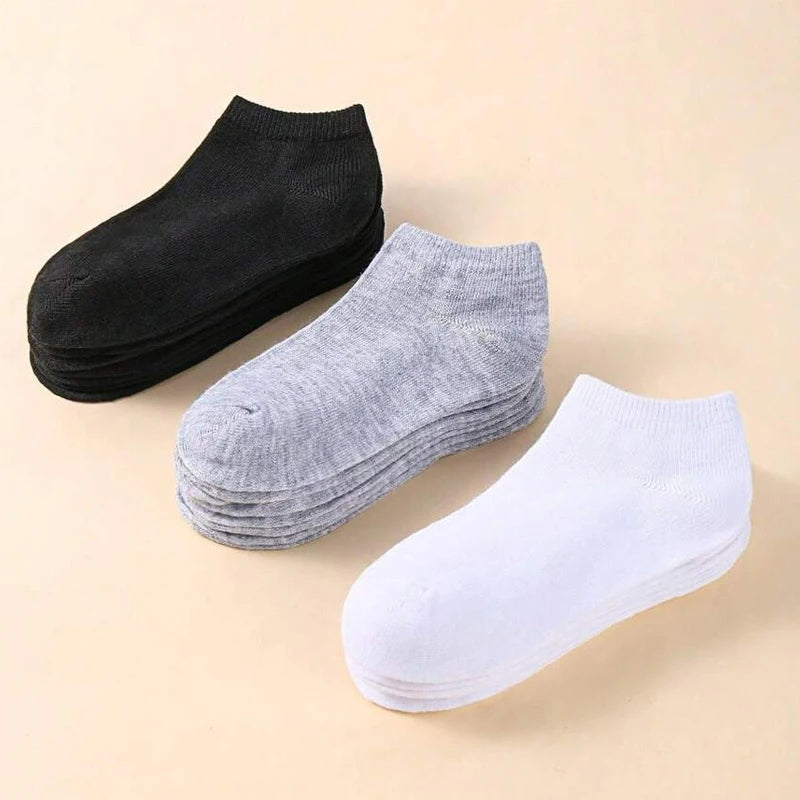 24 Pairs Classic Ankle Socks | Breathable, Solid Color - Comfortable Everyday Socks for Boys and Girls, Hand Wash Only, Breathab