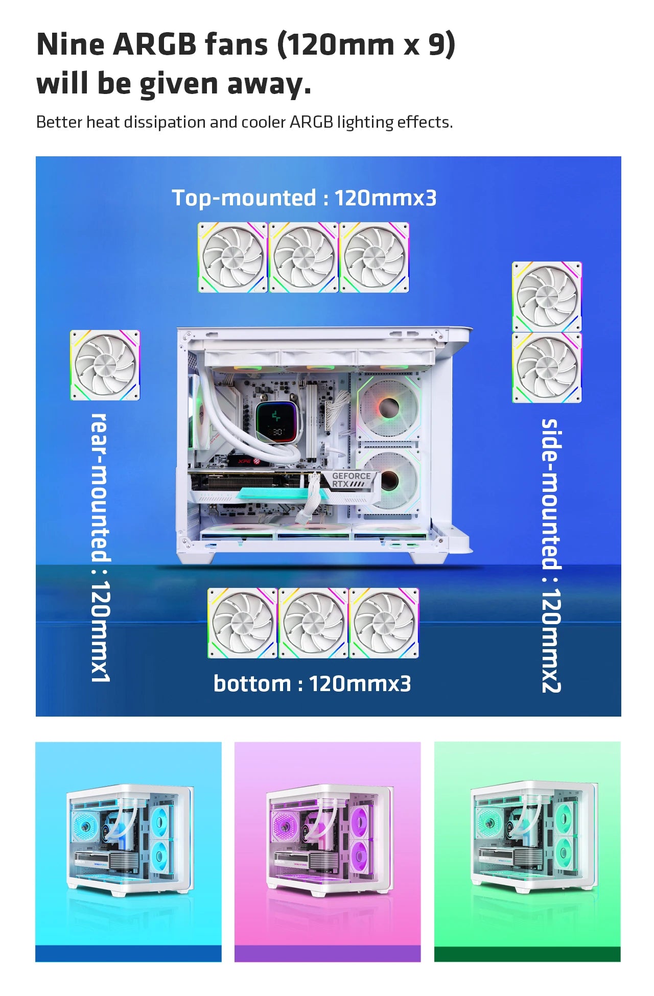Yeah magic BIFROST PC Case argb*3 M-ATX ITX Sea View Room Side Transparent Desktop Chassis Diy pc game DIY pc case