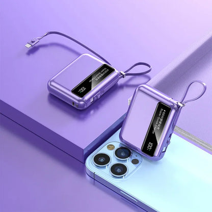 50000mAh Power Bank Comes with data cables Portable Auxiliary Spare External Battery Pack Charger For iPhone Android