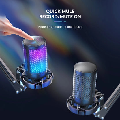FIFINE A6T USB-mikrofonkit med RGB och bomarm