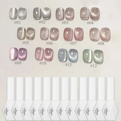 1-12pcs SHAKA Autumn Tanhua Cat Eye Pink Transparent Color Gel Nail Polish 2026 New Simple And Generous Halloween Nail Gel