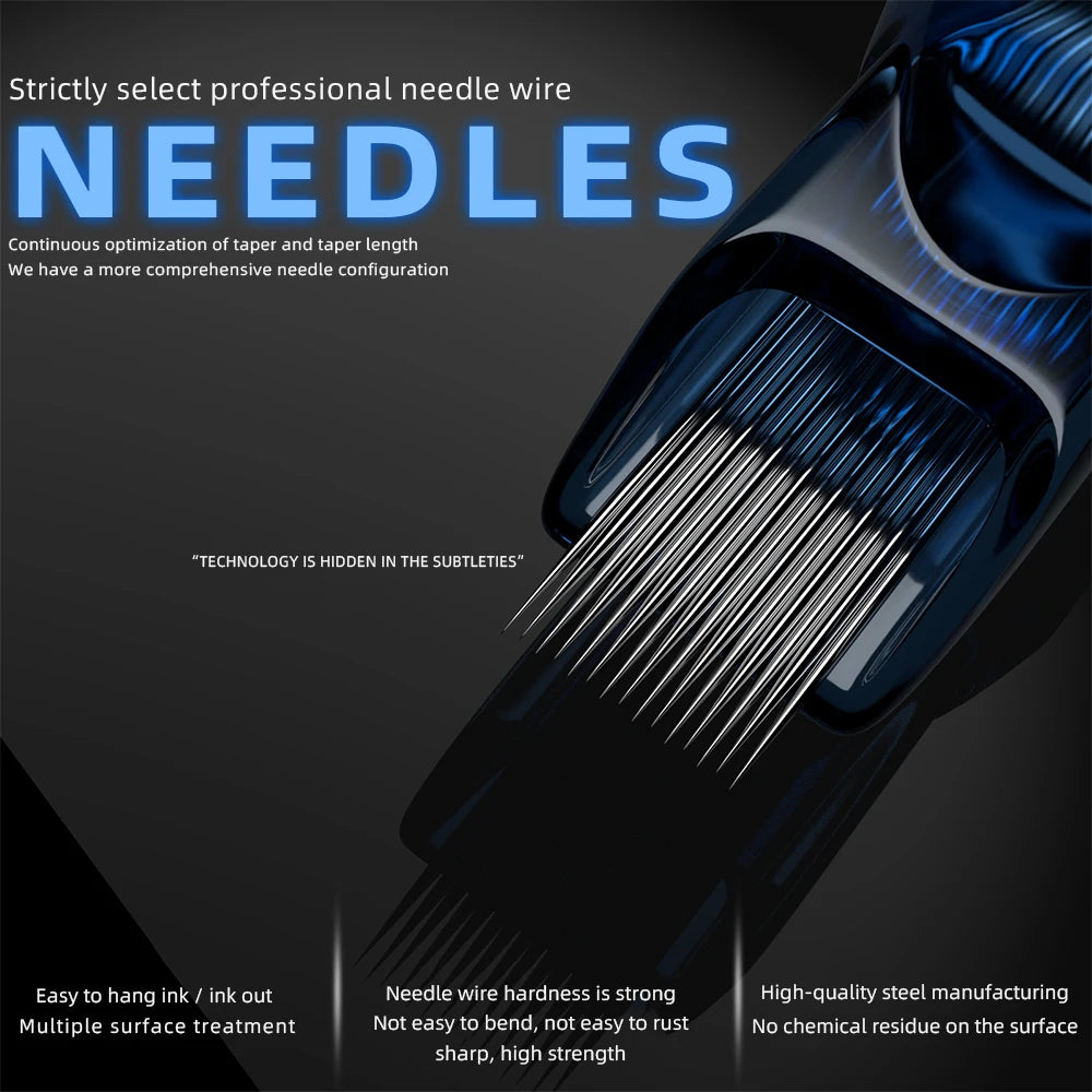 POSEIDON PRO MAX 50PCS Mixed Professional Tattoo Cartridge Needles with Membrane Safety Cartridges Disposable Tattoo Needle