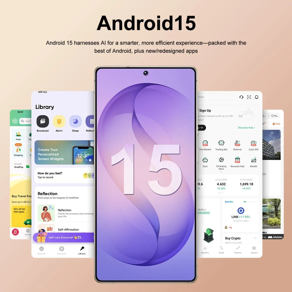 Smartphone S26 Ultra Original Android 15 Face Recognition Mobile Phones 5G Dual Card 7800mAh 7.3 inch Global Version Cellphones