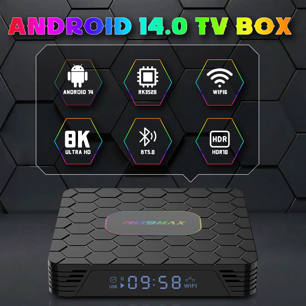 2026 New Smart TV Box T1+ RK3518 Android 14 WiFi 6 BT 5.4 Dual UI Interface 4K Ultra HD  Smart Media Player