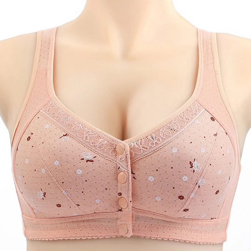 FallSweet 3Pcs/Set Front Closure Bra for Women Plus Size Bras Seamless Wireless Bralette Lace Brassiere Sexy Ladies Lingerie