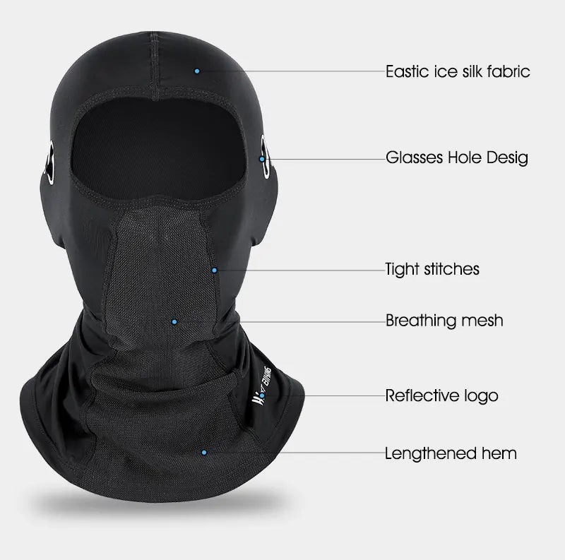 WEST BIKING Cool Men's Hat Summer Anti-UV Full Face Cover Motorcycle Balaclava Ice Silk Breathable Bike Helmet Mask Cycling Caps