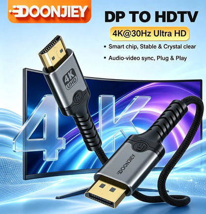 DisplayPort till HDMI 2.0-kabel 4K 30 Hz – 1–3 m