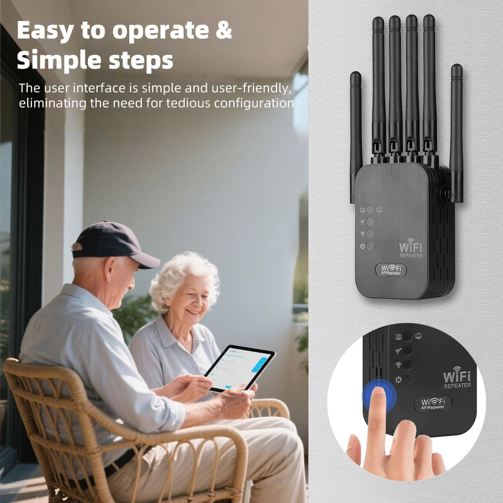 Wireless 5G WiFi Repeater 1200Mbps Router Wifi Booster Dual Band Long Range Extender 5Ghz Wi-Fi Signal Amplifier Repeater