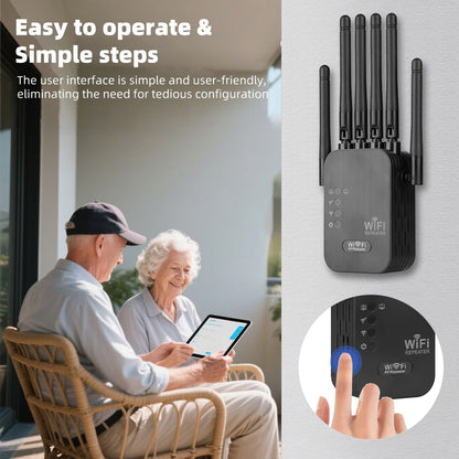 Wireless 5G WiFi Repeater 1200Mbps Router Wifi Booster Dual Band Long Range Extender 5Ghz Wi-Fi Signal Amplifier Repeater