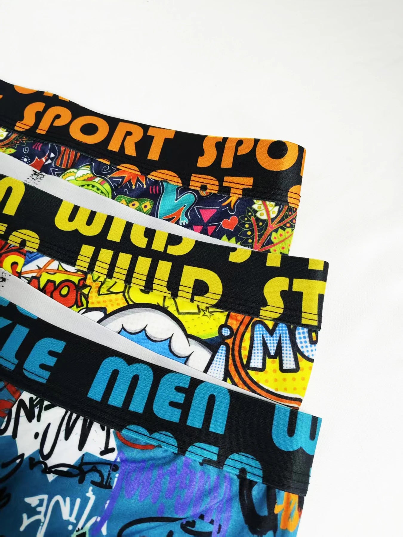 Herr Boxershorts 3-pack Polyester – Graffiti & Comic Pop Art Streetstyle, S–2XL