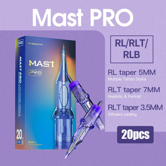 Mast Pro Kassett-tatueringsnålar 20-pack – RL Round Liner för Tatuering & Permanent Makeup 2026