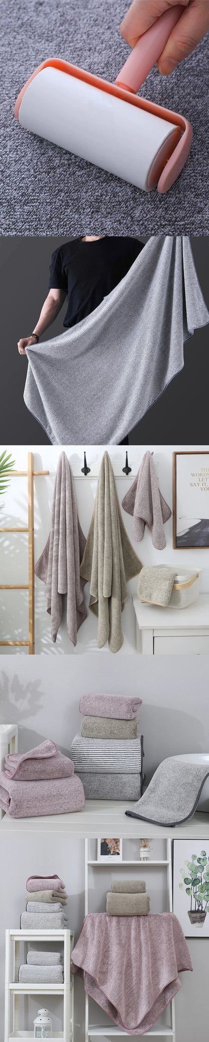 Thickening High Quality Bamboo Charcoal Coral Velvet Fiber Bath Towel Super Absorbent And Quick Drying Bath Towel Bathroom Use