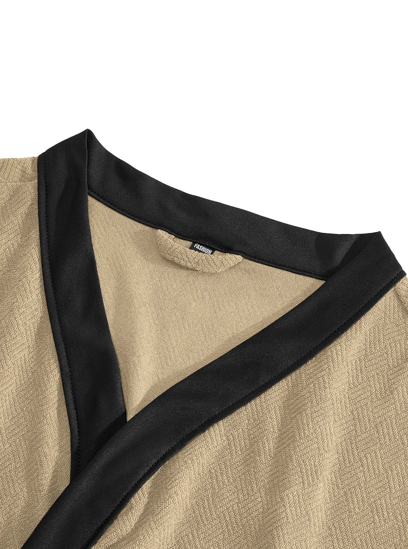 Men's Bathrobe Long Sleeves Kimono Style Spa Robe with Belt Pockets Soft Comfortable Sleepwear Loungewear for Home Hotel Use