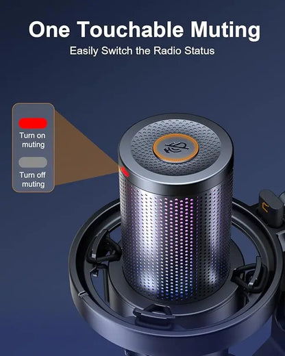 Cardioid Condenser Wired USB Microphone with RGB lights for Gaming, Podcasting, Music creation and PS4/5 Ejoy Uni A Uni D