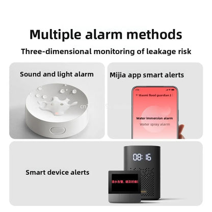 Xiaomi Water Leak Sensor 2 Bluetooth 5.2 Water Immersion Detector Soaking Sound and Light Alarm Remote Control with Mi Home APP