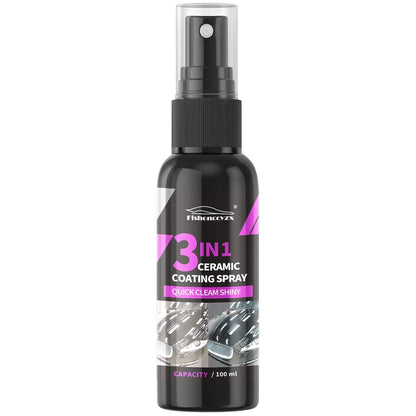 3 in 1 Car Ceramic Liquid Coating Spray Nano Crystal Hydrophobic Layer Polishing Agent High Gloss Paint Protection Wax Car Care