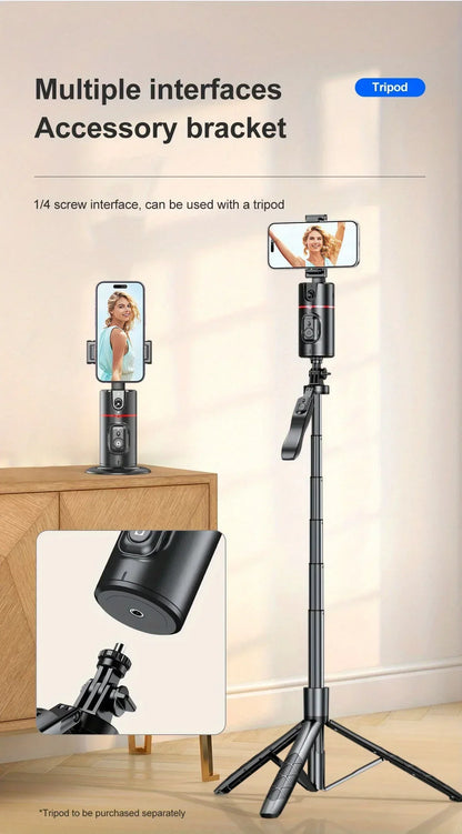 P02 360 ° Rotation Desktop Phone Stand Automatic Face Tracking for iPhone 16 15 Samsung S23 Xiaomi Handheld Gimbal Selfie Stick