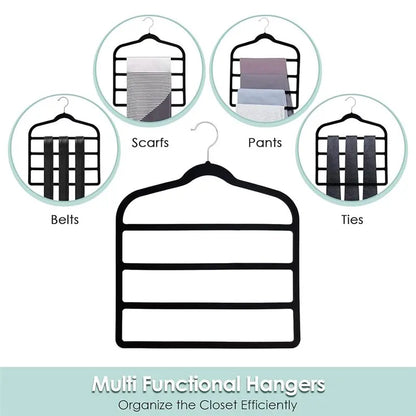 L60A Hangers, Space-Saving Multi-Tier Closet Organizers For,Trousers, Skirts, Scarves,Non-Slip Vertical Storage