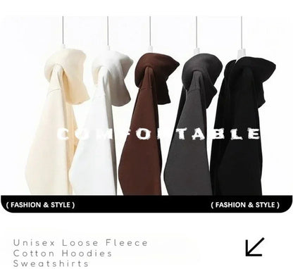 Black White Women's Zipper Hoodies Jacket Cotton Fleece Hoody Sweatshirt Pullover Autumn Winter Oversized Loose Tops Coat Unisex
