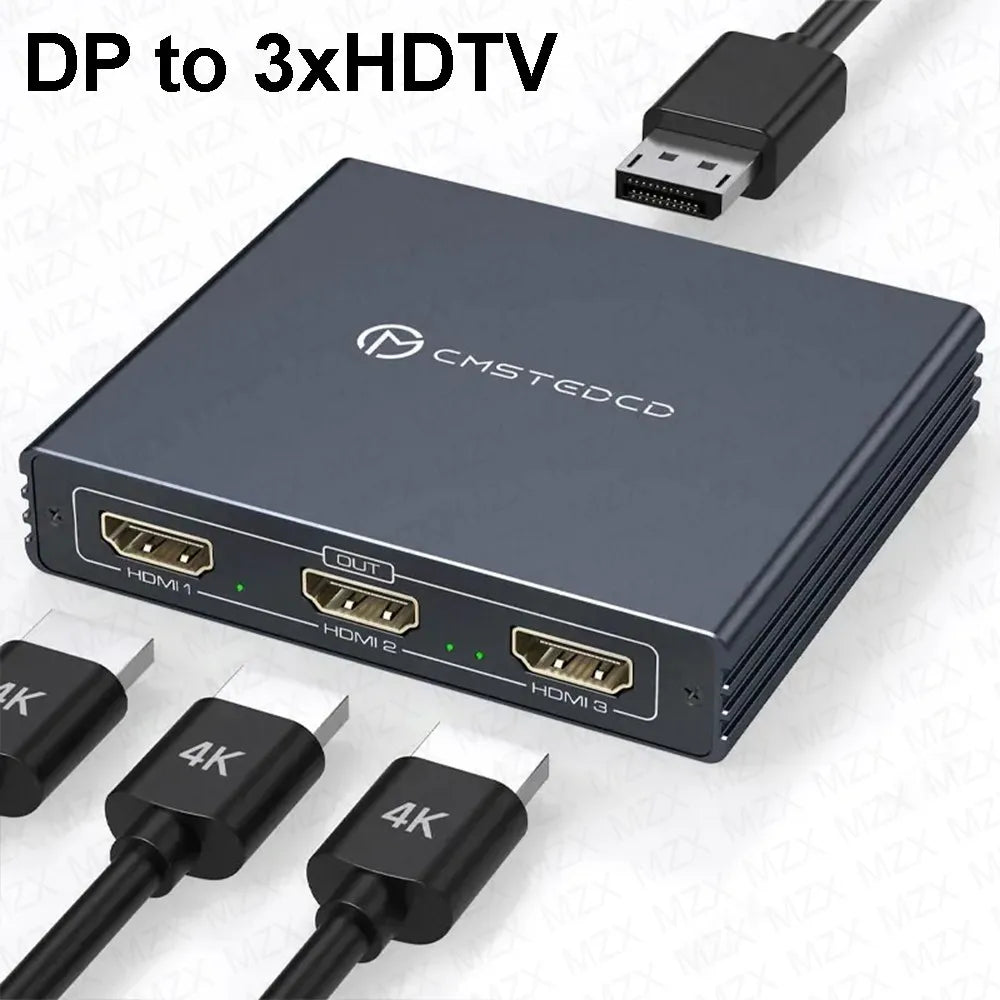 MZX MST-splitter för tre skärmar, DisplayPort eller USB-C