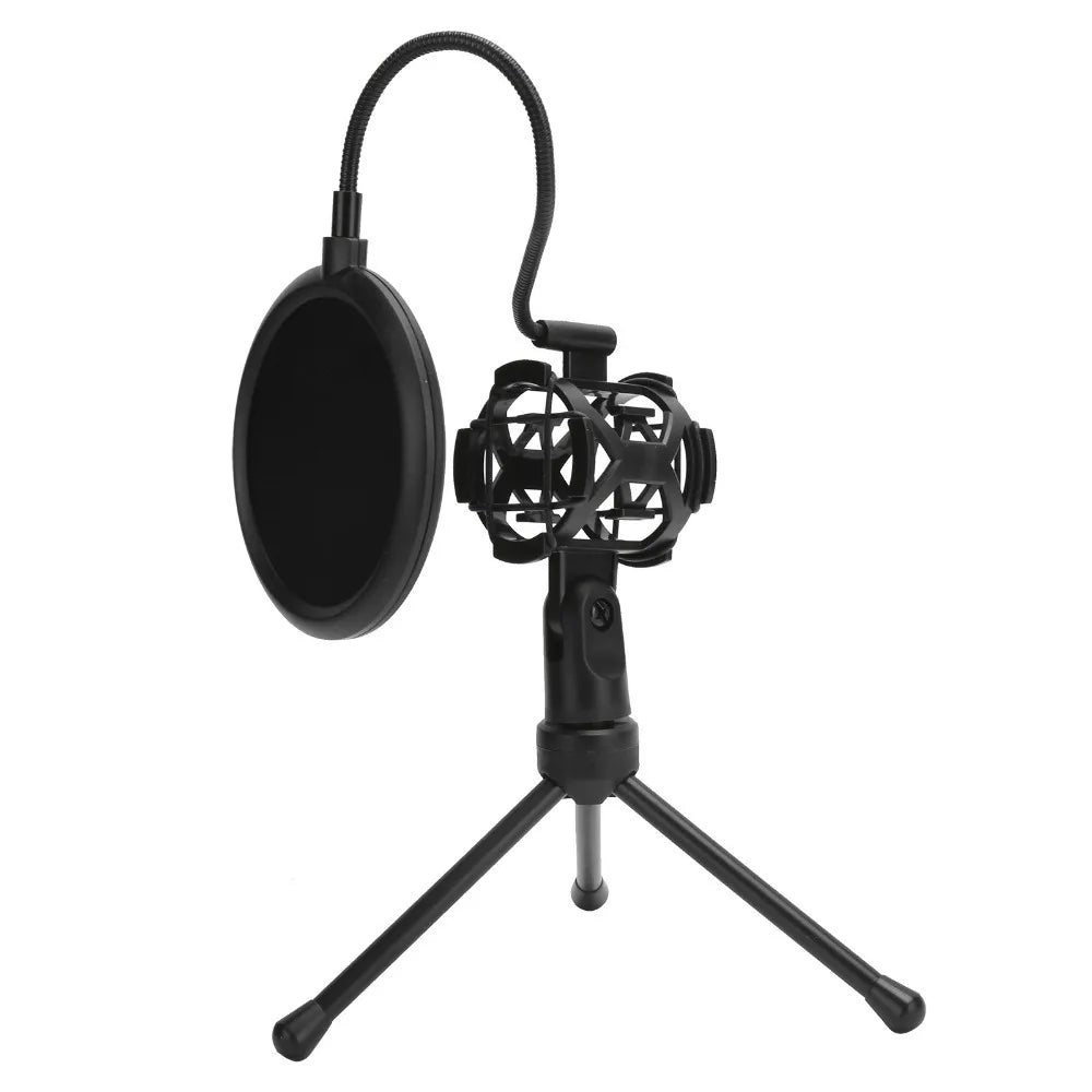 with Desktop Tripod Stand Microphone AntiSpray Filter Microphone Tripod Stand for Mic with Handle Diameter Under 44mm