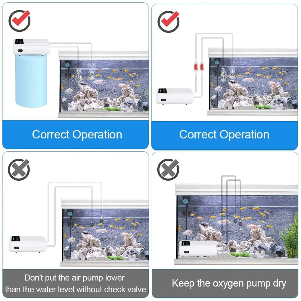 Fish Tank Oxygen Pump Charging Dual-Purpose Air Pump Usb Lithium Battery Household Portable Silent Fishing Tool Outdoor