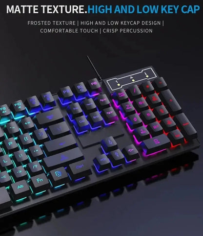 104 Key Backlit Mechanical Keyboard Wired Gaming Keyboard Waterproof Luminous Keyboard And Mouse Set for Gamer PC Laptop Office
