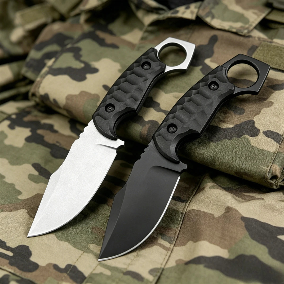 Multi-Purpose Fixed-Blade Knife, 5Cr13MoV Steel Nylon Fiber Handle with Sheath – Great for Jungle Survival and Outdoor Camping