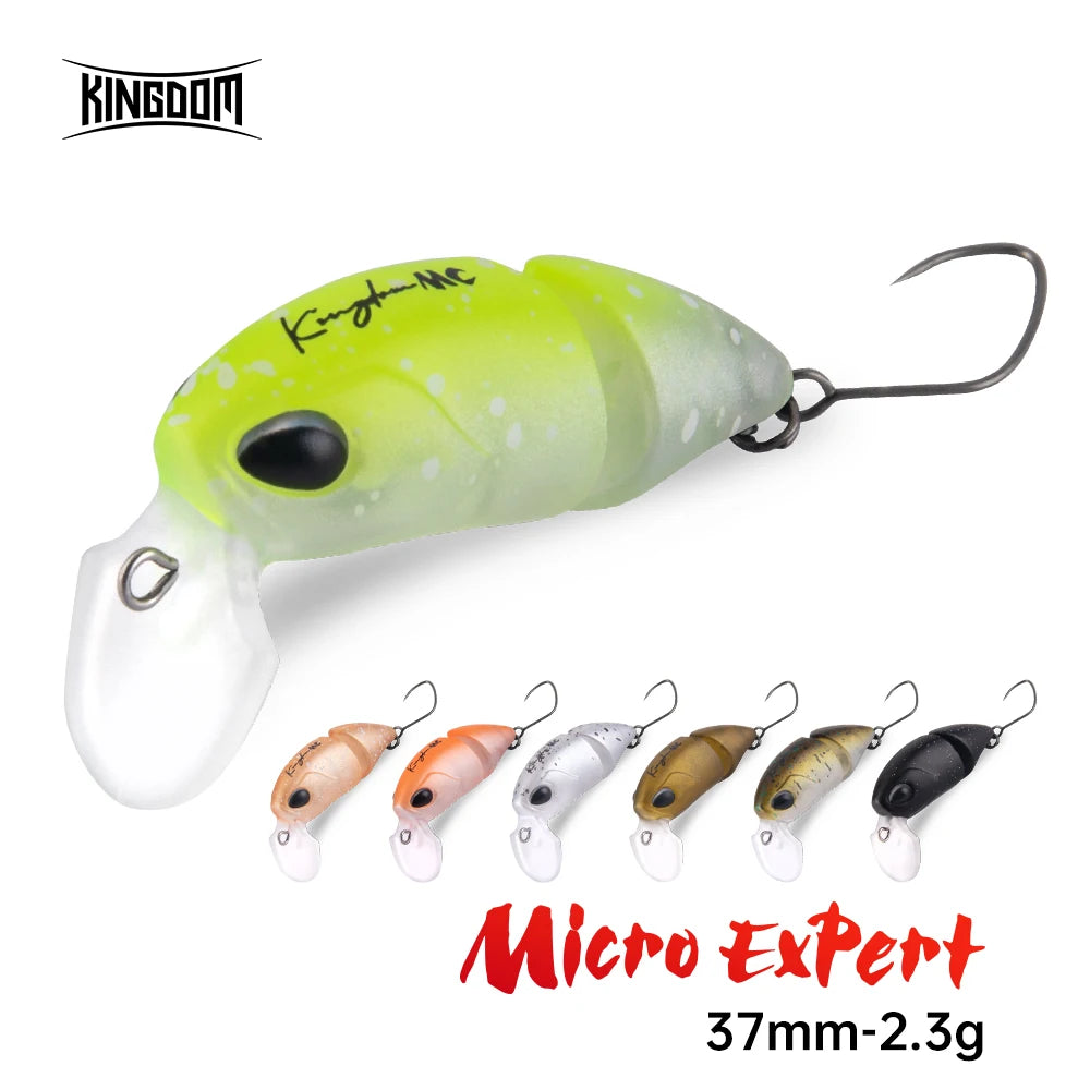Kingdom Micro Expert Fishing Lure 2.3g 37mm Jointed Floating Minnow Artificial Hard Bait Swimbait Topwater Crankbait Trout Lure