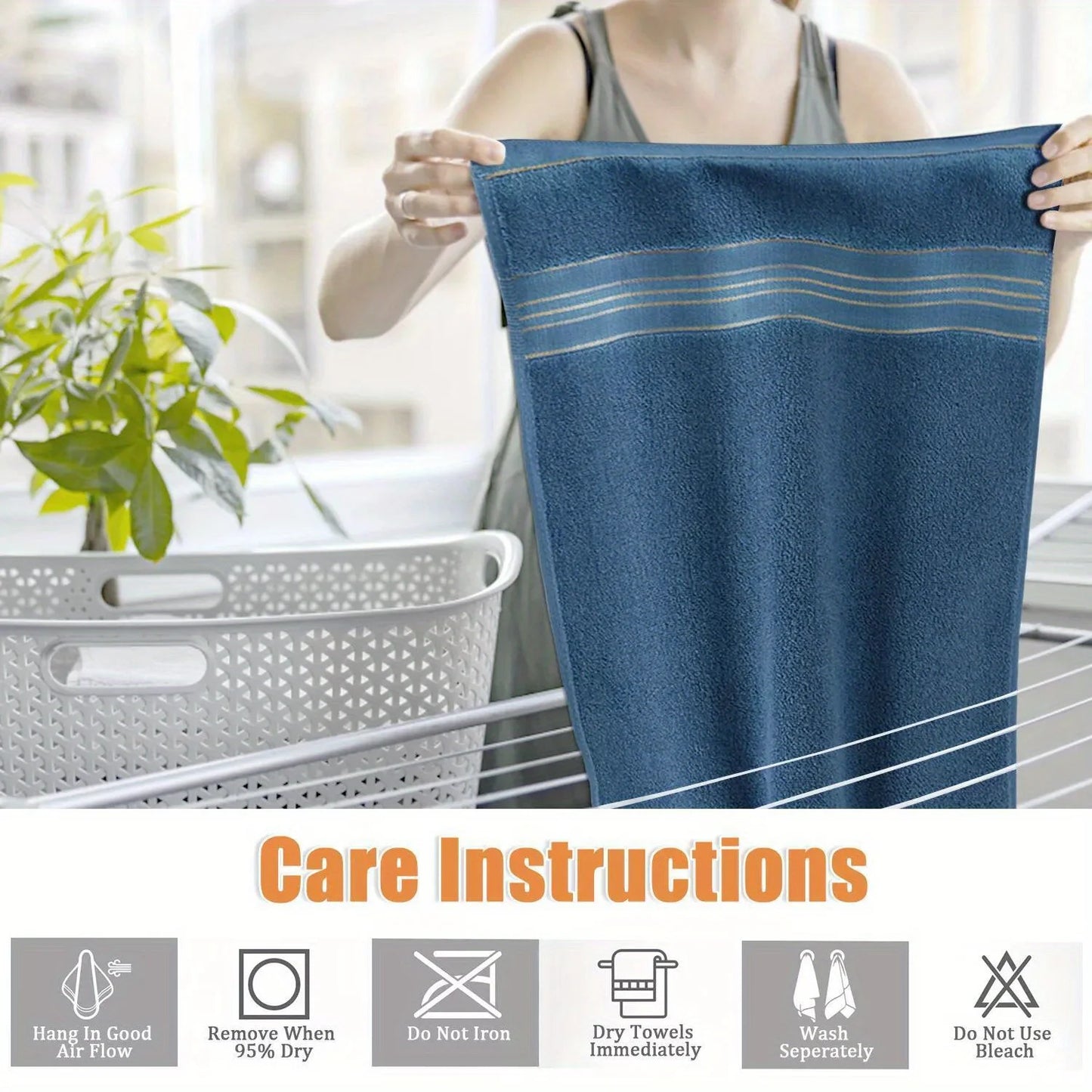 Pure Cotton Bath Towel, Soft and Absorbent Multi-Purpose High-Quality Quick-Dry Bathroom Towel
