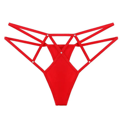 Women Lace Panties Thongs Pearl Pendant Lace Embroidery G-String T-Back Briefs Underwear Adjustable Ladies Panties Sexy Lingerie
