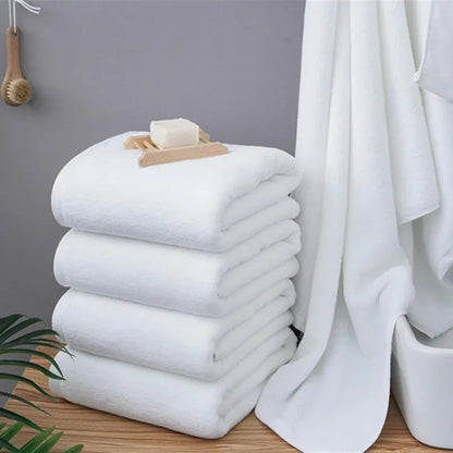 Super large pure cotton bath towel High absorbent white bath towel Multi-functional towel Hotel beauty salon cotton bath towel