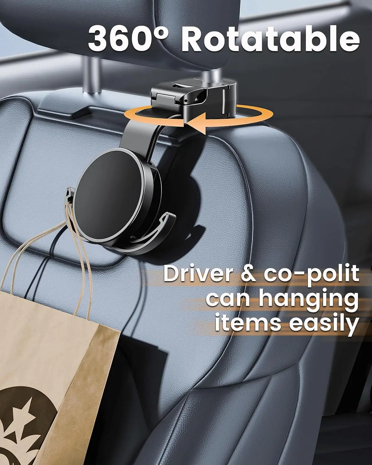 Magsafe Phone Holder for Backseat, Hideable Storage Key Bag & Bendable Strong Magnetic Seat Phone Holder