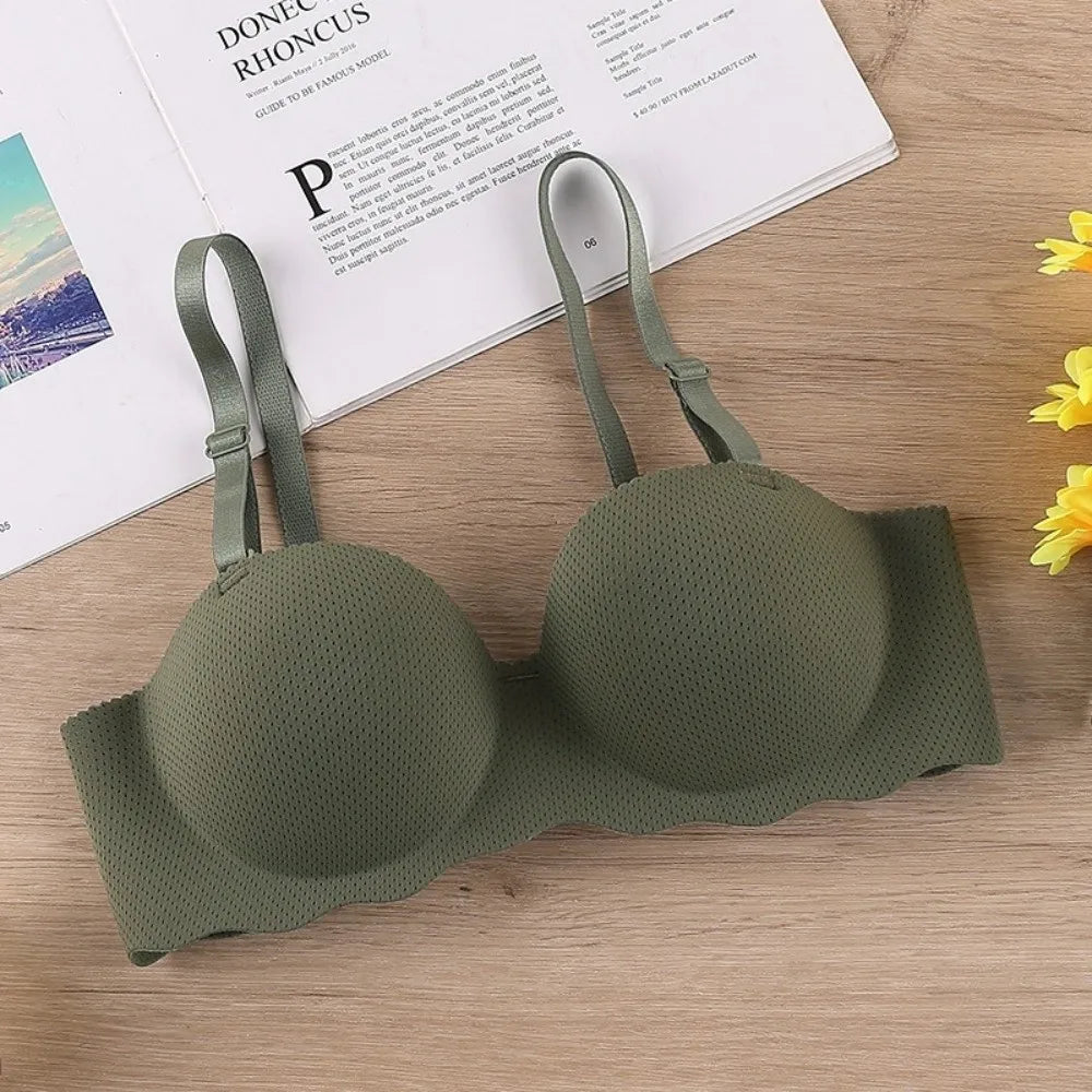 Sexy Comfort Seamless Bra Candy Color Adjustable Push Up Bras Anti-sagging Lifting Wireless Bra Women