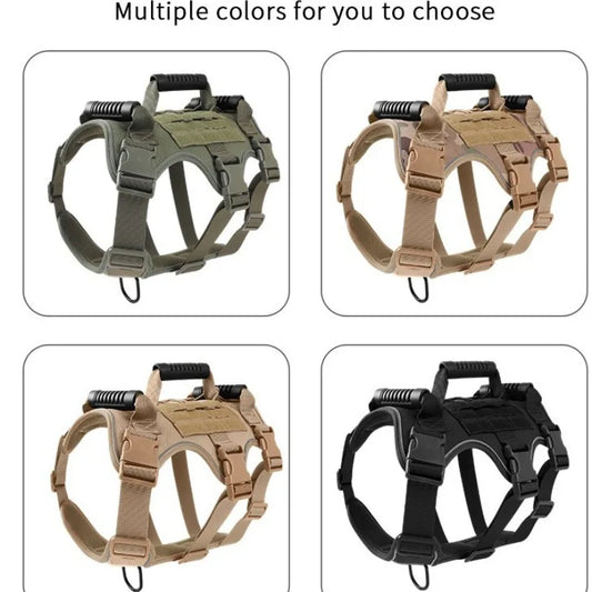 Taktisk Hundsele – Stötdämpande & Explosionssäker, M–XL, Army Green/Khaki/Camo/Svart