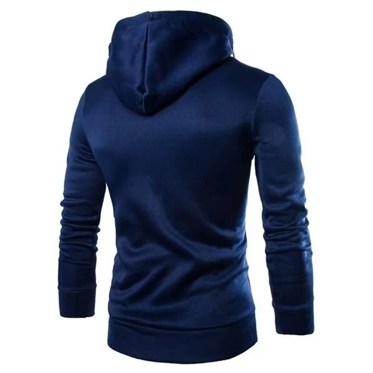 Hot Selling New Style Fashionable Placket Double Zipper Cardigan Contrasting Color Hooded Jacket Fleece Hoodie Custom Logo Print