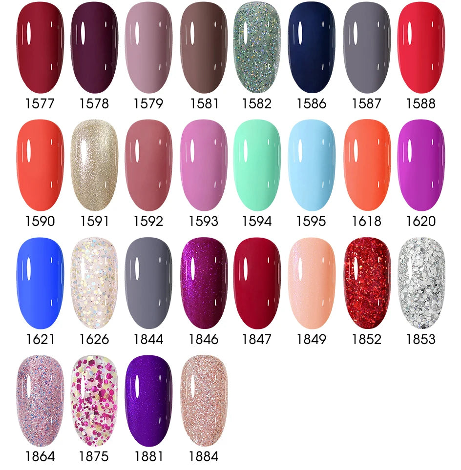 Clou Beaute 12pcs TPO & HEMA FREE Nail Gel Polish Set Red Pink Nude Green Yellow Purple UV Gel Nail Semi Permanent Nail Varnish