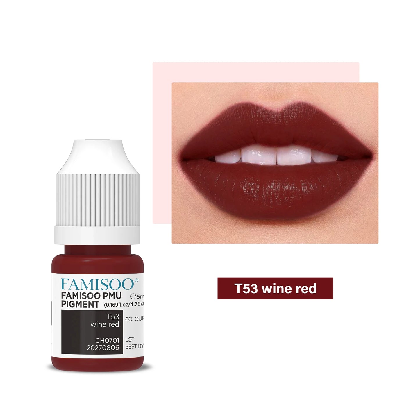 FAMISOO 5ML Permanent Makeup Pigment Tattoo Lips Tattoo Inks Eyebrows Eyeliners Pigments Microblading Pigment Tattoo Pigments