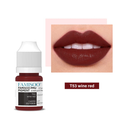FAMISOO 5ML Permanent Makeup Pigment Tattoo Lips Tattoo Inks Eyebrows Eyeliners Pigments Microblading Pigment Tattoo Pigments