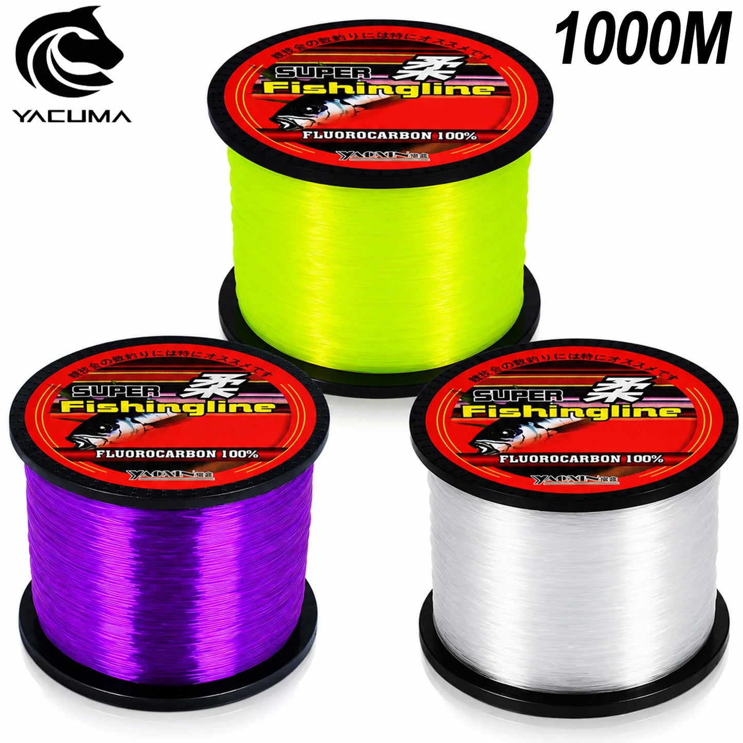 1000M-1093YDS Strong and Smooth Monofilament Fishing Line 5LB-42LB Fluorocarbon Coated Nylon for Freshwater and Saltwater Pesca