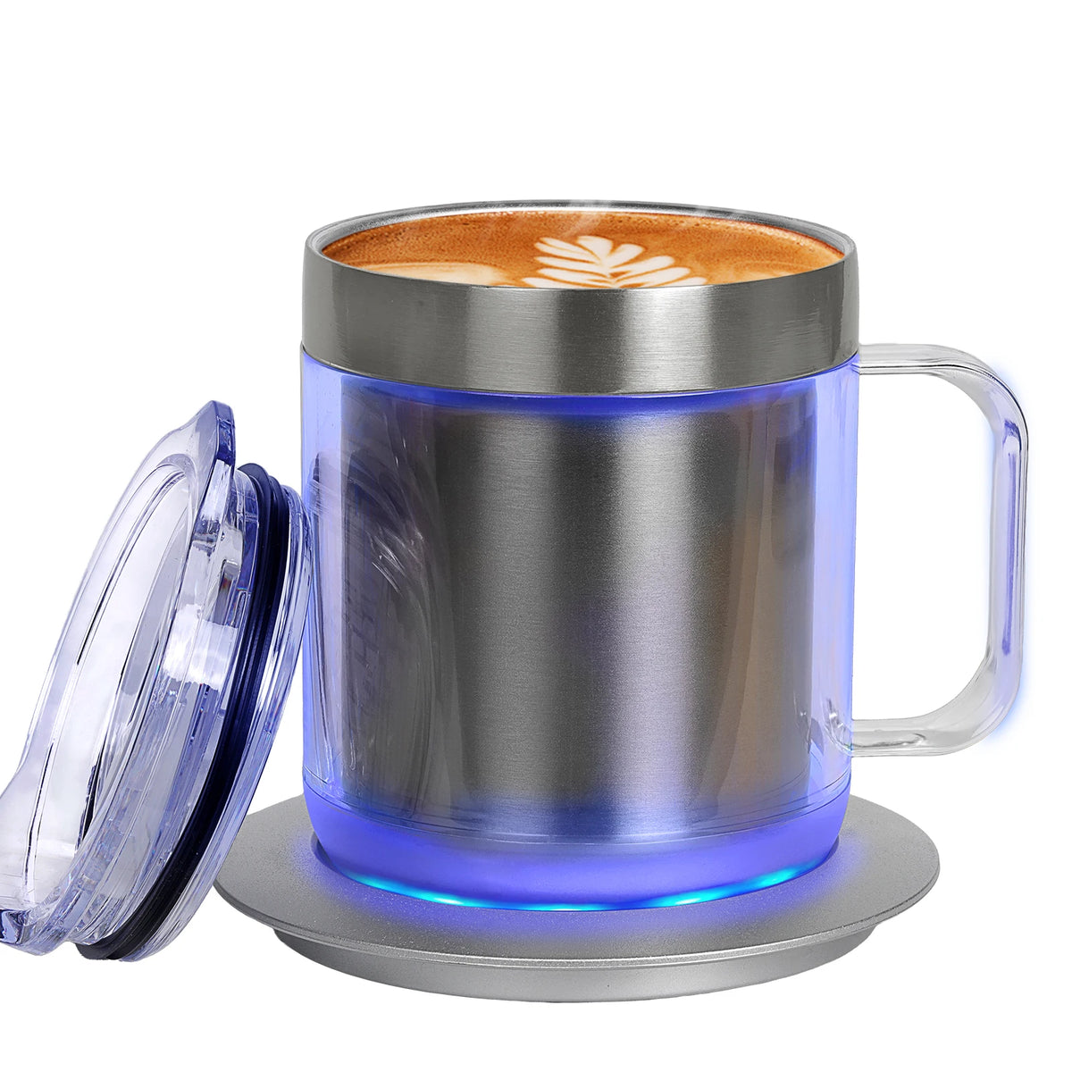 Self-Heating Coffee Cup Warmer Set 55°C(131°F) Thermostatic Heater Double Layer Food Grade 12oz Coffee Mug for Office Home Gifts
