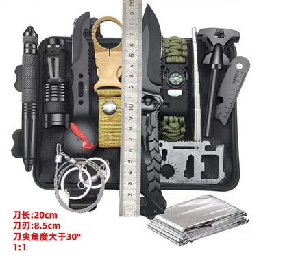 13 in 1 Outdoor Survival Kit Multi-function Emergency First Aid Tools Camping Hiking Self Defense Gear