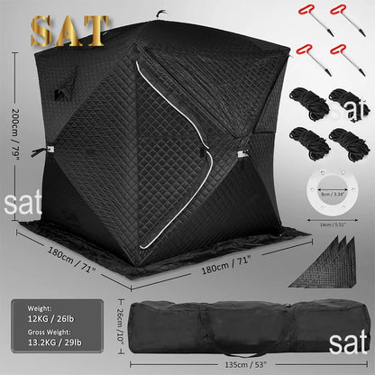 Portable Sauna Tent Three Layer Waterproof  Winter Waterproof Camping Outdoor Winter Steam Tents