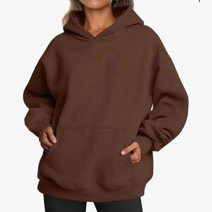 Unisex Oversized Fleece Hoodie – Varm Casual Pullover Plus Size Höst/Vinter, 17 Färger XL–5XL